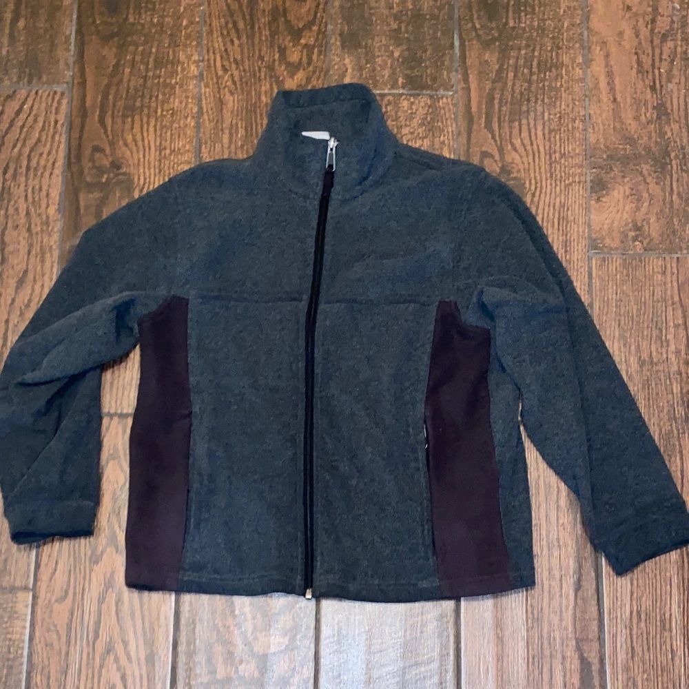 Columbia Kid Gray and Charcoal Lightweight Jacket Sweater Size 10-12